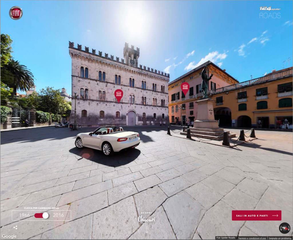 FCA progetto Fiat 124 Spider Roads - Servizio fotografico Google Street View - Chiavari