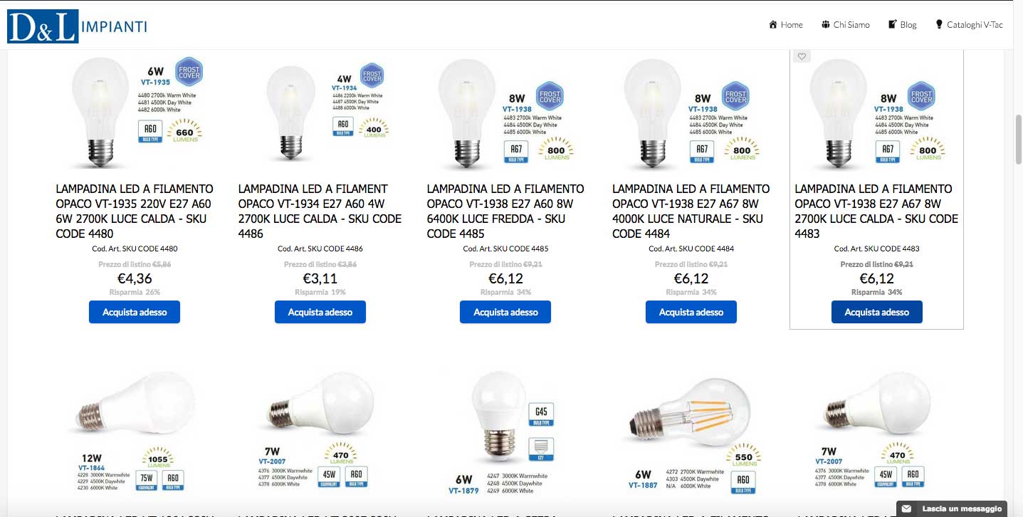 DL Impianti Store - Web design - ecommerce