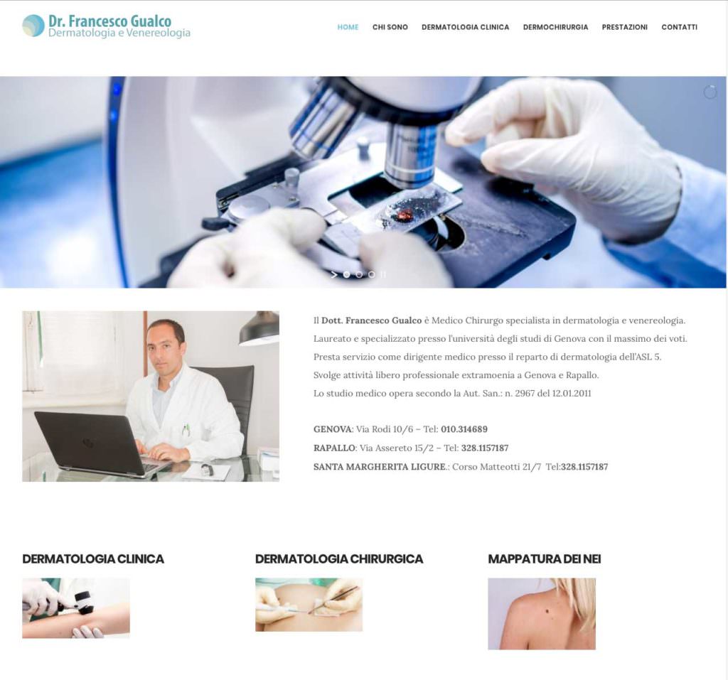 Nuovo sito internet Dottor Francesco Gualco Dermatologo