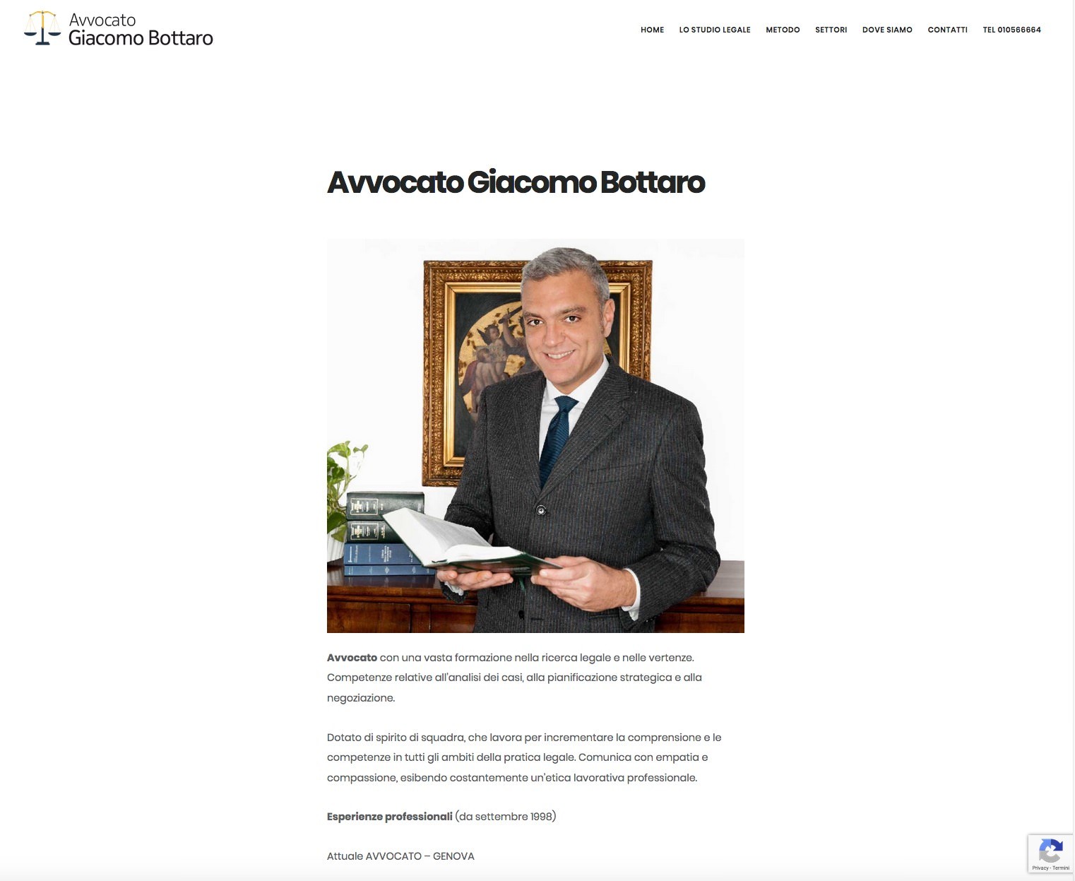 Nuovo sito internet Avvocato Giacomo Bottaro Genova
