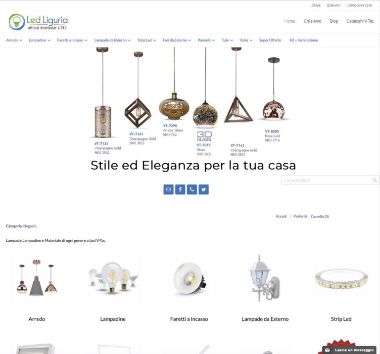 Nuovo sito Ecommerce Led Liguria