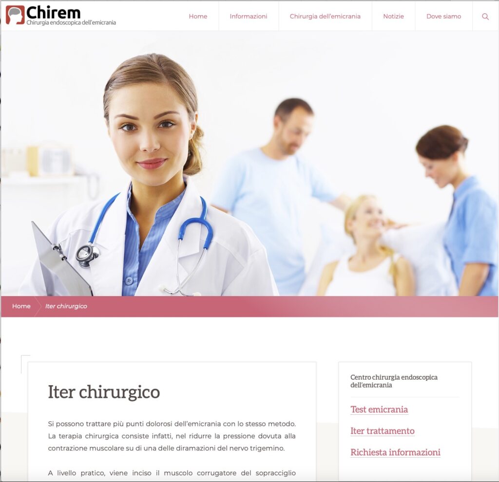 Re-Design sito internet Chirem Chirurgia dell'emicrania 4