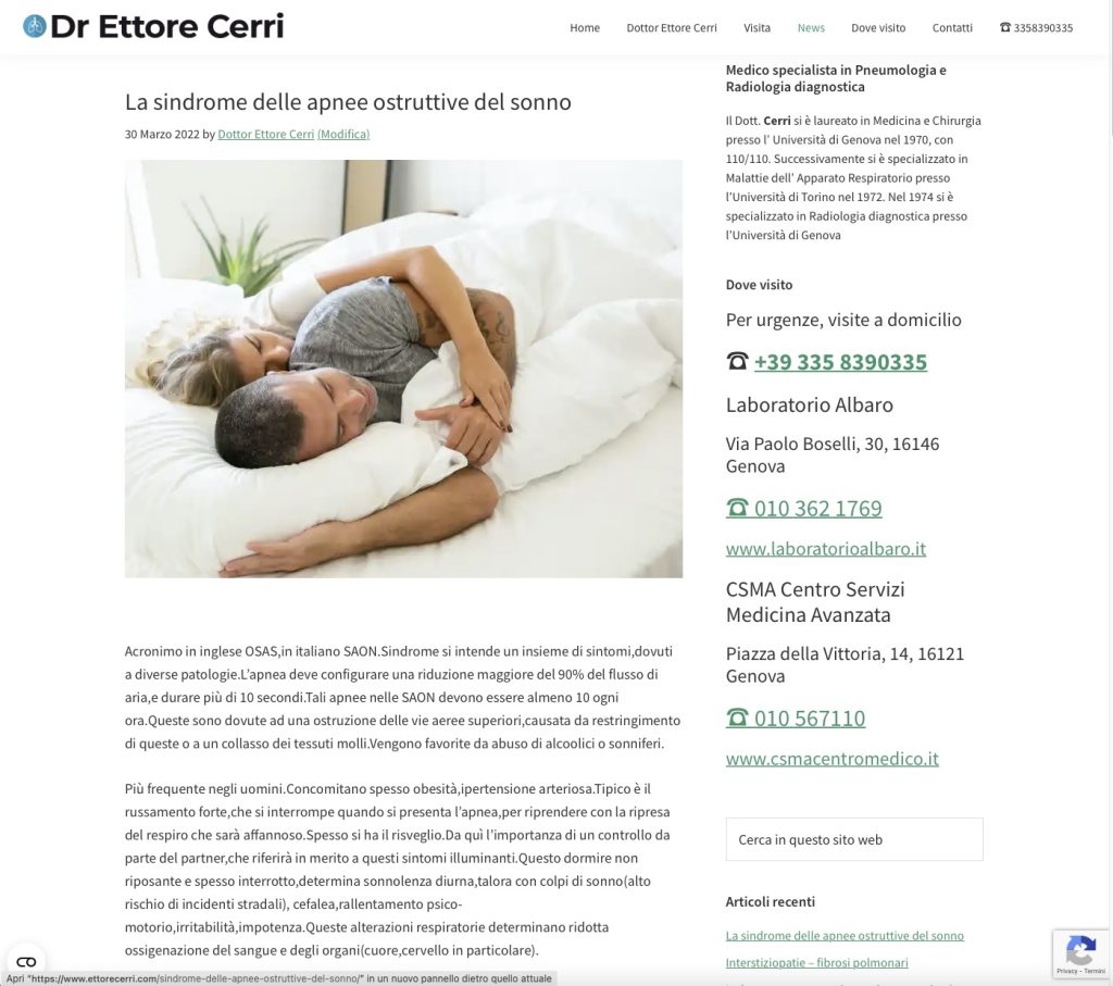 Nuovo sito internet del Dottor Ettore Cerri 4